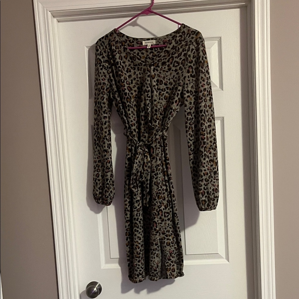 a new day Animal Print Long Sleeve Dress